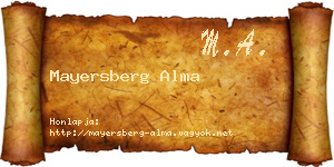 Mayersberg Alma névjegykártya